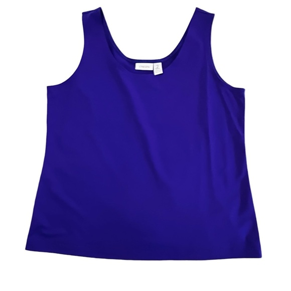Chico’s Essential Scoop Neck Top in Purple Blue size 2 Medium women’s - Picture 2 of 8
